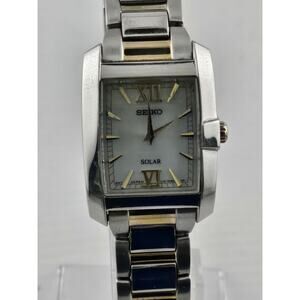 Ladies Seiko Solar V115-0CR0 Quartz Watch New Solar Battery Runs Great!